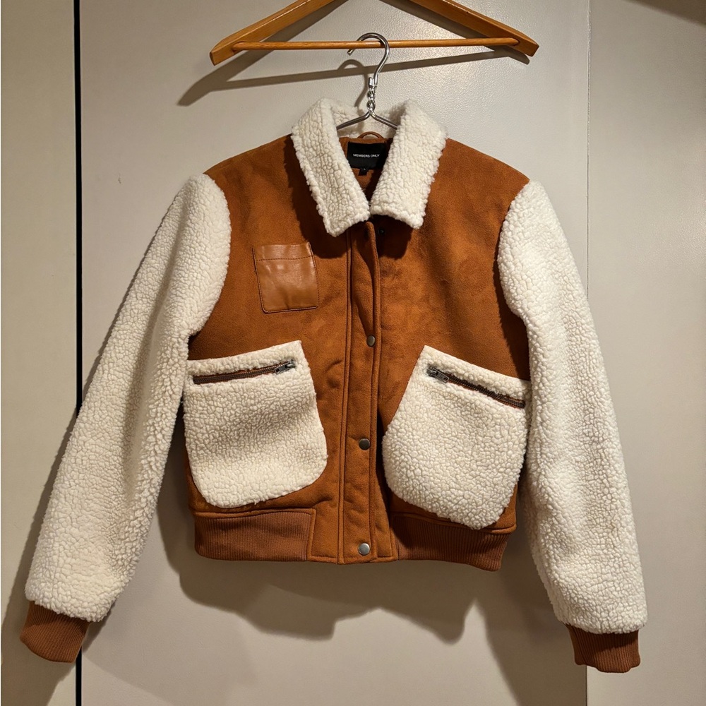 Members Only Sherpa and Suede Bomber Jacket